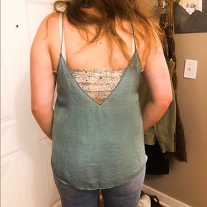 FREE PEOPLE TANK W BUILY IN LACE CAMI